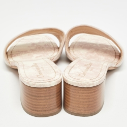 Dior Cream/Purple Canvas Dway Sandals Size 41.5