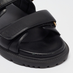 مملوكة مسبقًا Dior Black Leather DiorAct Sandals Size 38