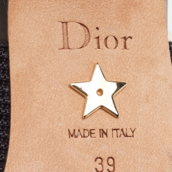 Pre Owned Dior Black Technical Fabric and Ribbon J'adior Slingback Pumps Size 39