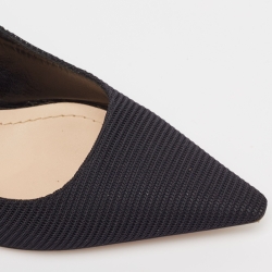 Pre Owned Dior Black Technical Fabric and Ribbon J'adior Slingback Pumps Size 39