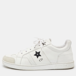 Dior White Leather and Suede D-star Sneakers Size 38.5