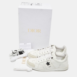 Dior White Leather and Suede D-star Sneakers Size 38.5