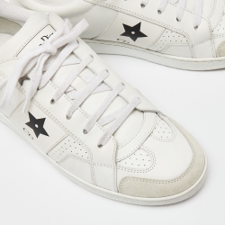 Dior White Leather and Suede D-star Sneakers Size 38.5