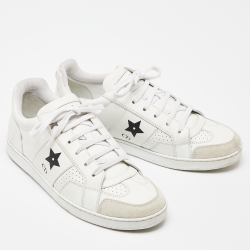 Dior White Leather and Suede D-star Sneakers Size 38.5
