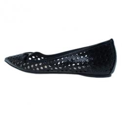مملوكة مسبقًا Dior Black Leather Cannage Cutout Ballet Flats Size 40