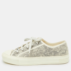 Dior Grey/White Canvas and Rubber Walk'n'Dior Low Top Sneakers Size 40