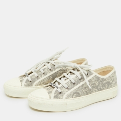 Dior Grey/White Canvas and Rubber Walk'n'Dior Low Top Sneakers Size 40