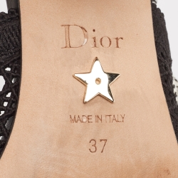 Dior Black Cannage Fabric Dior & Moi Slingback Pumps Size 37