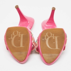 Dior Multicolor Canvas Open Toe Slide Sandals Size 39.5