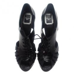 مملوكة مسبقًا صندل ديورجلام ديربي مقدمة مفتوحة جلد لامع مقاس 38.5