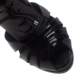 مملوكة مسبقًا صندل ديورجلام ديربي مقدمة مفتوحة جلد لامع مقاس 38.5