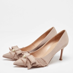 Dior Dusty Pink Fringed Grosgrain Adiorable Pumps Size 39