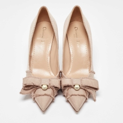 Dior Dusty Pink Fringed Grosgrain Adiorable Pumps Size 39