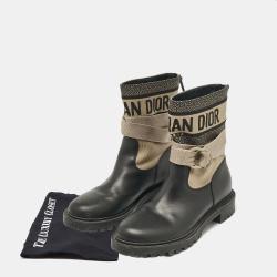 Dior Black Leather D-major Ankle Boots Size 37.5