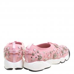 Dior Pink Mesh Fusion Embellished Sneakers Size 37