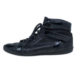 مملوكة �مسبقًا Dior Black Leather High Top Sneakers Size 38.5