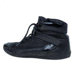 مملوكة مسبقًا Dior Black Leather High Top Sneakers Size 38.5