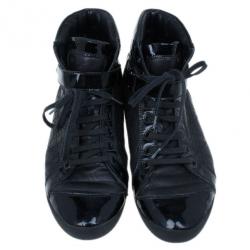 مملوكة مسبقًا Dior Black Leather High Top Sneakers Size 38.5
