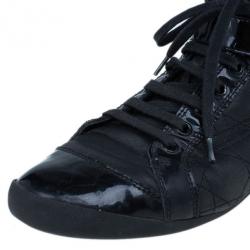 مملوكة مسبقًا Dior Black Leather High Top Sneakers Size 38.5