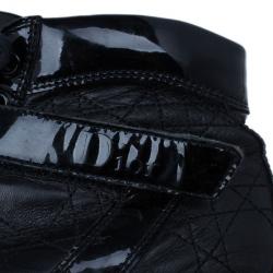 مملوكة مسبقًا Dior Black Leather High Top Sneakers Size 38.5