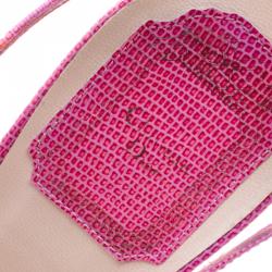 مملوكة مسبقًا صندل ديور سيور T نعل سميك مقدمة مدببة ميس ديور جلد لامع نقش سحلية وردي مقاس 38.5