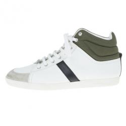 مملوكة مسبقًا Dior Two-Tone Leather High Top Sneakers Size 43