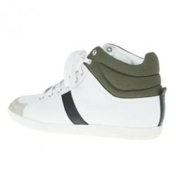 مملوكة مسبقًا Dior Two-Tone Leather High Top Sneakers Size 43