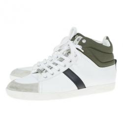 مملوكة مسبقًا Dior Two-Tone Leather High Top Sneakers Size 43
