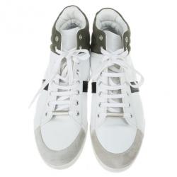 مملوكة مسبقًا Dior Two-Tone Leather High Top Sneakers Size 43
