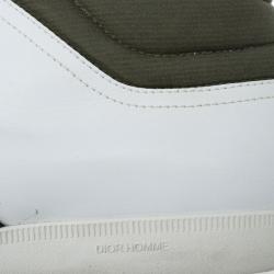 مملوكة مسبقًا Dior Two-Tone Leather High Top Sneakers Size 43