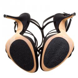 مملوكة مسبقًا صندل ديور ساتان أسود سيور مقاس 38