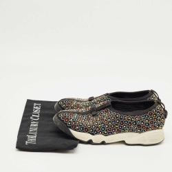 Pre Owned Dior Black Mesh Fusion Slip On Sneakers Size 38