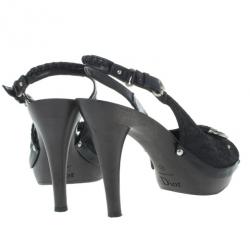 مملوكة مسبقًا Dior Black Leather Slingback Sandals Size 36
