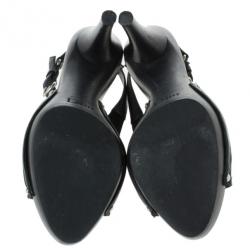 مملوكة مسبقًا Dior Black Leather Slingback Sandals Size 36