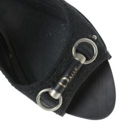 مملوكة مسبقًا Dior Black Leather Slingback Sandals Size 36