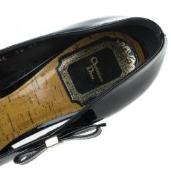 Pre Owned Dior Black Patent Leather ‘Starlet’ Peep Toe Pumps Size 36.5