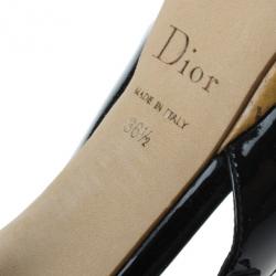 Pre Owned Dior Black Patent Leather ‘Starlet’ Peep Toe Pumps Size 36.5