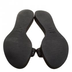 مملوكة مسبقًا Dior Black Leather Slides Size 39.5