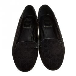 Pre Owned حذاء لوفرز ديور سويدي كاناج أسود مقاس 39