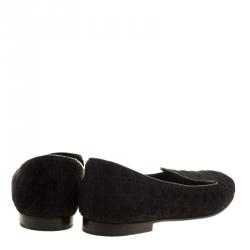 Pre Owned حذاء لوفرز ديور سويدي كاناج أسود مقاس 39