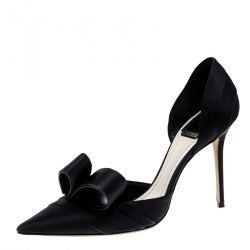 Dior Black Satin Pointed Toe Bow D'Orsay Pumps Size 37 Dior | The ...