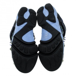 Pre Owned حذاء رياضي ديور فيوجن قماش مزخرف ترتر وكريستال أزرق مقاس 36