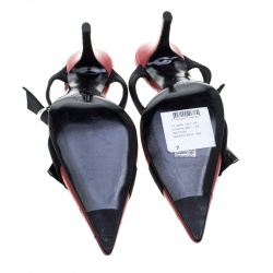 Pre Owned صندل سلايد ديور جلد أحمر مقدمة مدببة مقاس 37