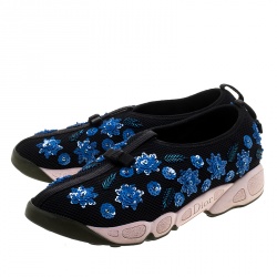 مملوكة مسبقًا حذاء رياضي ديور  فيوجن سليب أون وردي فاتح شبكة مزخرفة مقاس 37.5