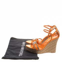 Pre Owned صندل ديور نعل روكي ديوريسيمو كانفاس وجلد وردي مقاس 39