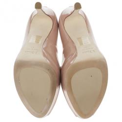 مملوكة مسبقًا Dior Rose Pink Patent Leather ‘Miss Dior’ Peep Toe Platform Pumps Size 39