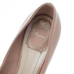 مملوكة مسبقًا Dior Rose Pink Patent Leather ‘Miss Dior’ Peep Toe Platform Pumps Size 39