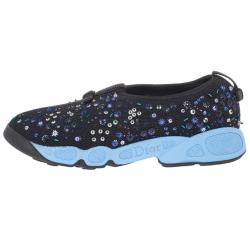 Pre Owned Dior Black Sequin Sneakers Size 38.5