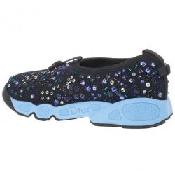 Pre Owned Dior Black Sequin Sneakers Size 38.5