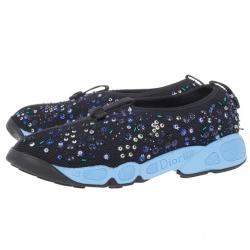 Pre Owned Dior Black Sequin Sneakers Size 38.5